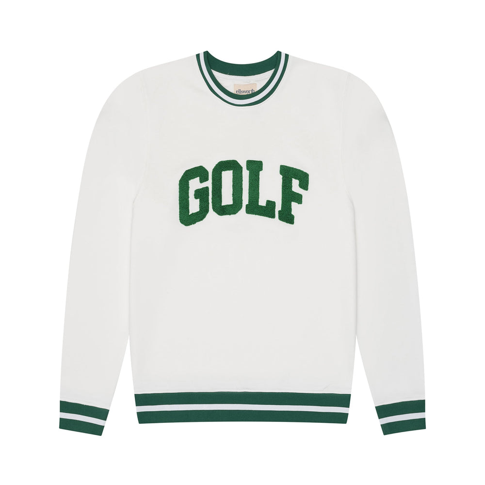 Elle Sweatshirt - Collegiate Golf in Ivory and Green
