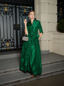 Effortlessly Elegant Gown In Emerald Green