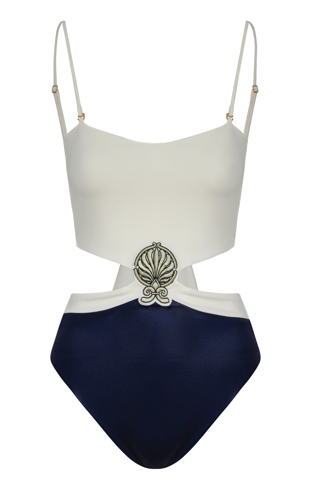 Pestana Embroidered One Piece in Navy & Ivory