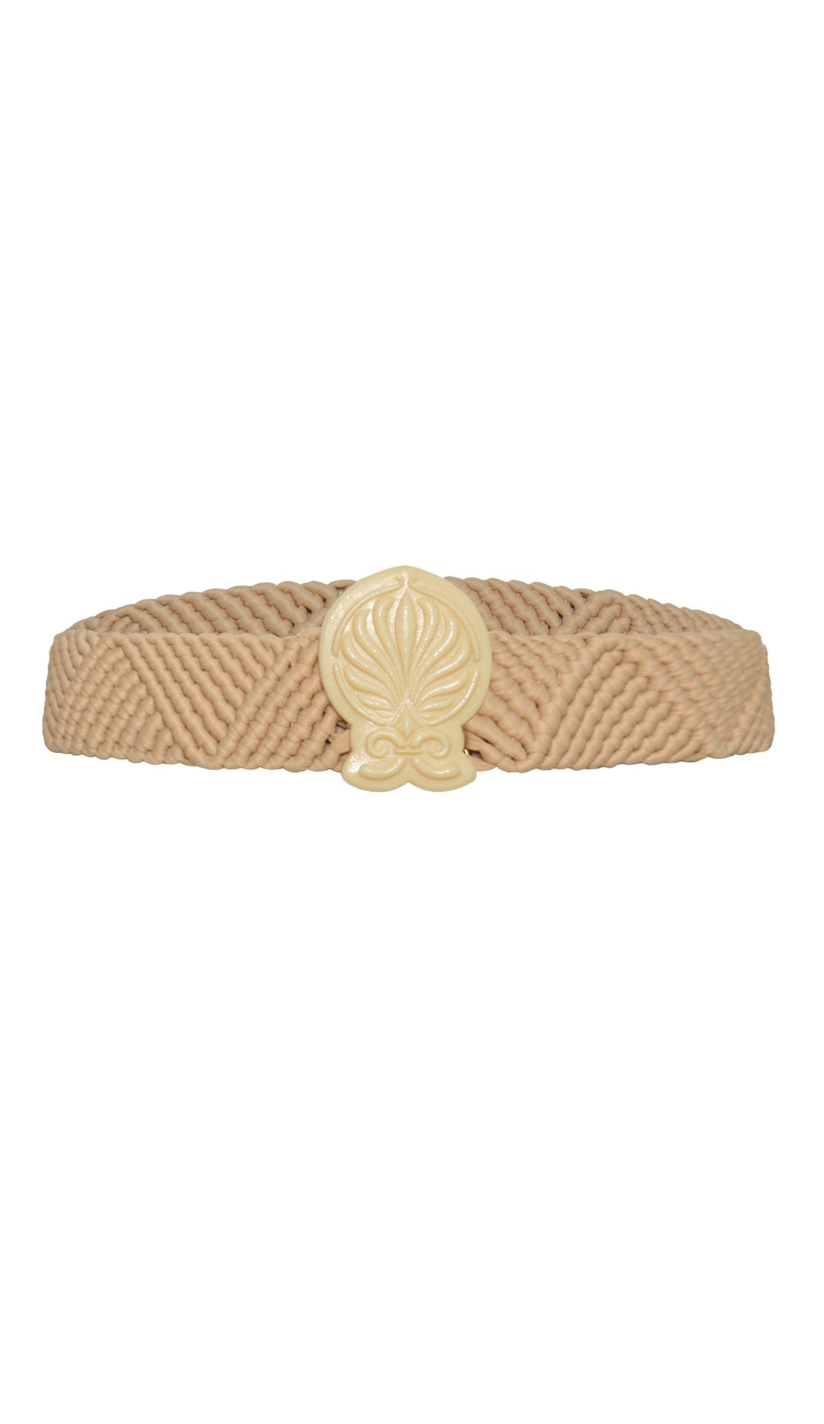 Costa Dorada Braided Belt in Nude