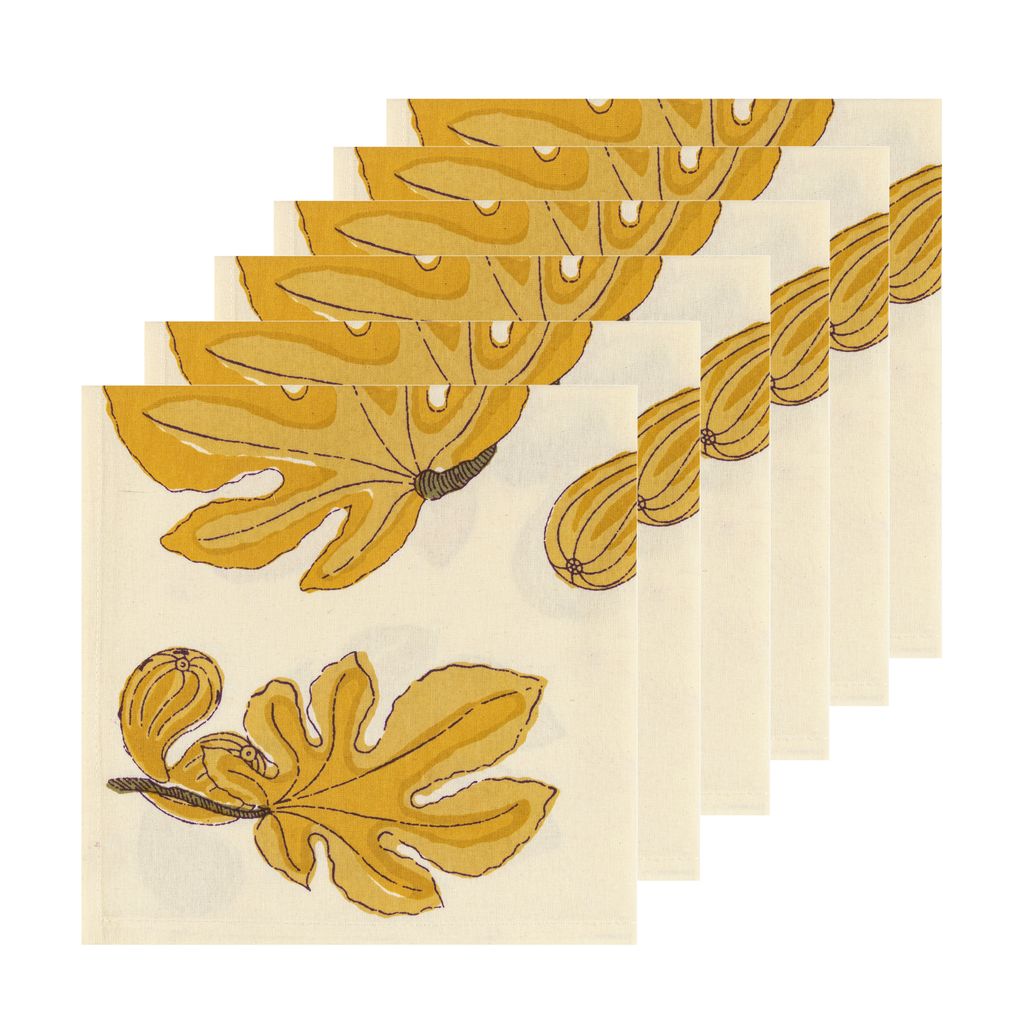 Fig Napkins in Citrine, Set of 6