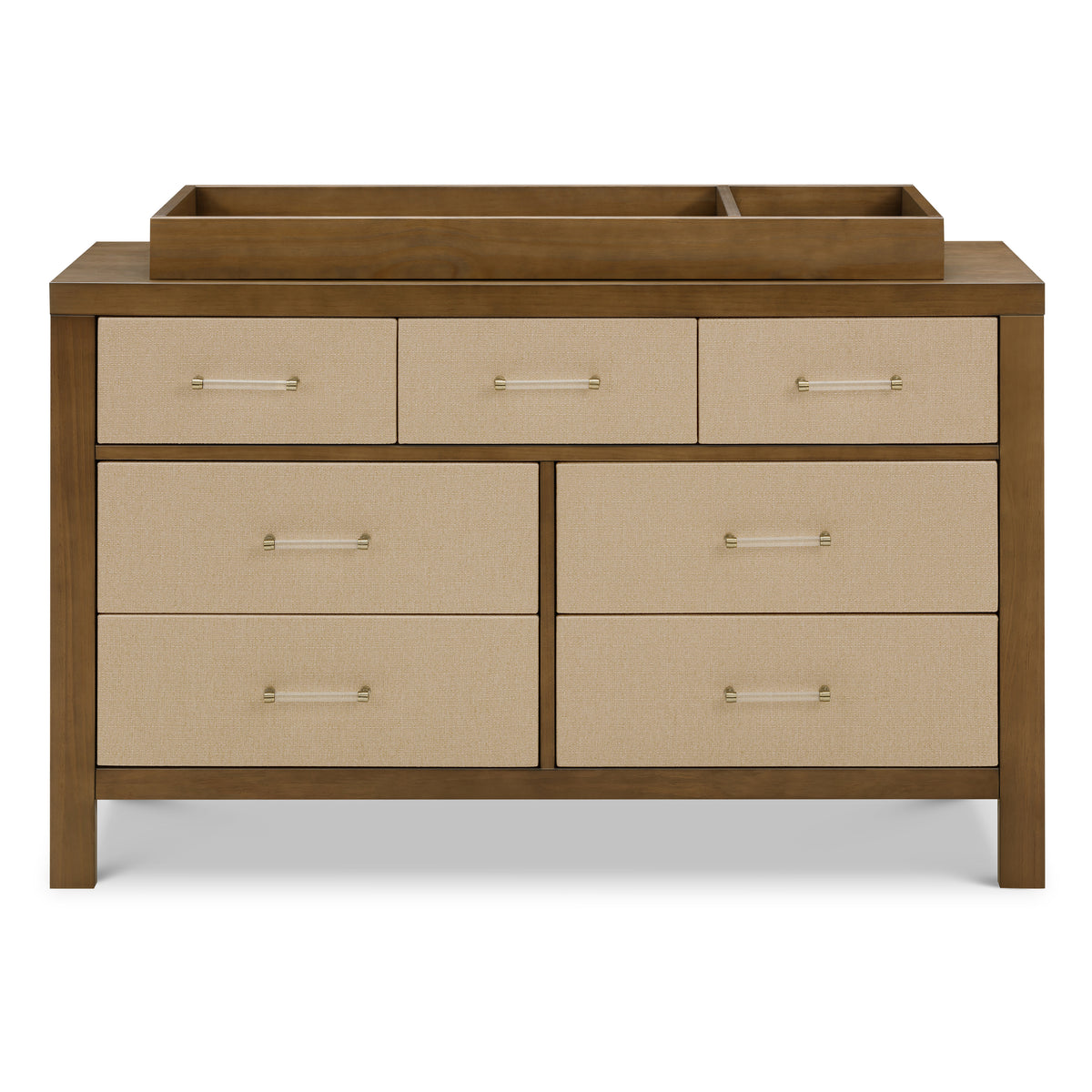 Eloise 7-Drawer Assembled Dresser in Natural Walnut & Performance Sand Eco-Weave