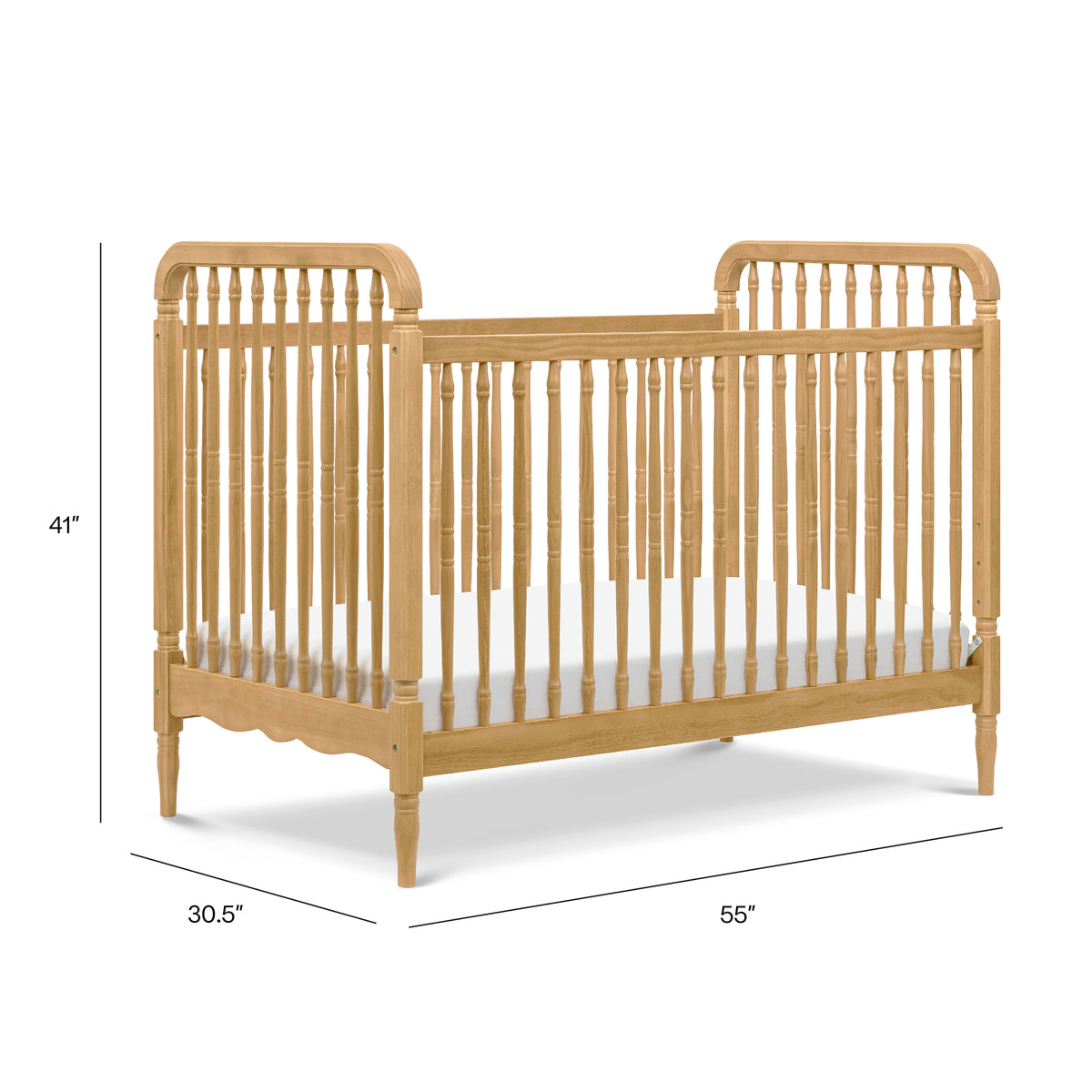 Liberty 3-in-1 Convertible Spindle Crib with Toddler Bed Conversion Kit in Honey