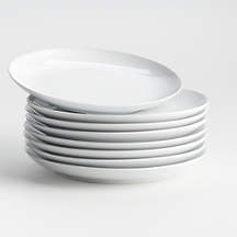 Aspen Porcelain Coupe Salad Plates, Set of 8