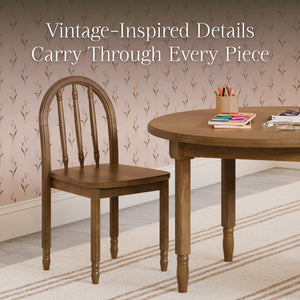 Liberty Play Table & Spindle Chairs Set in Natural Walnut