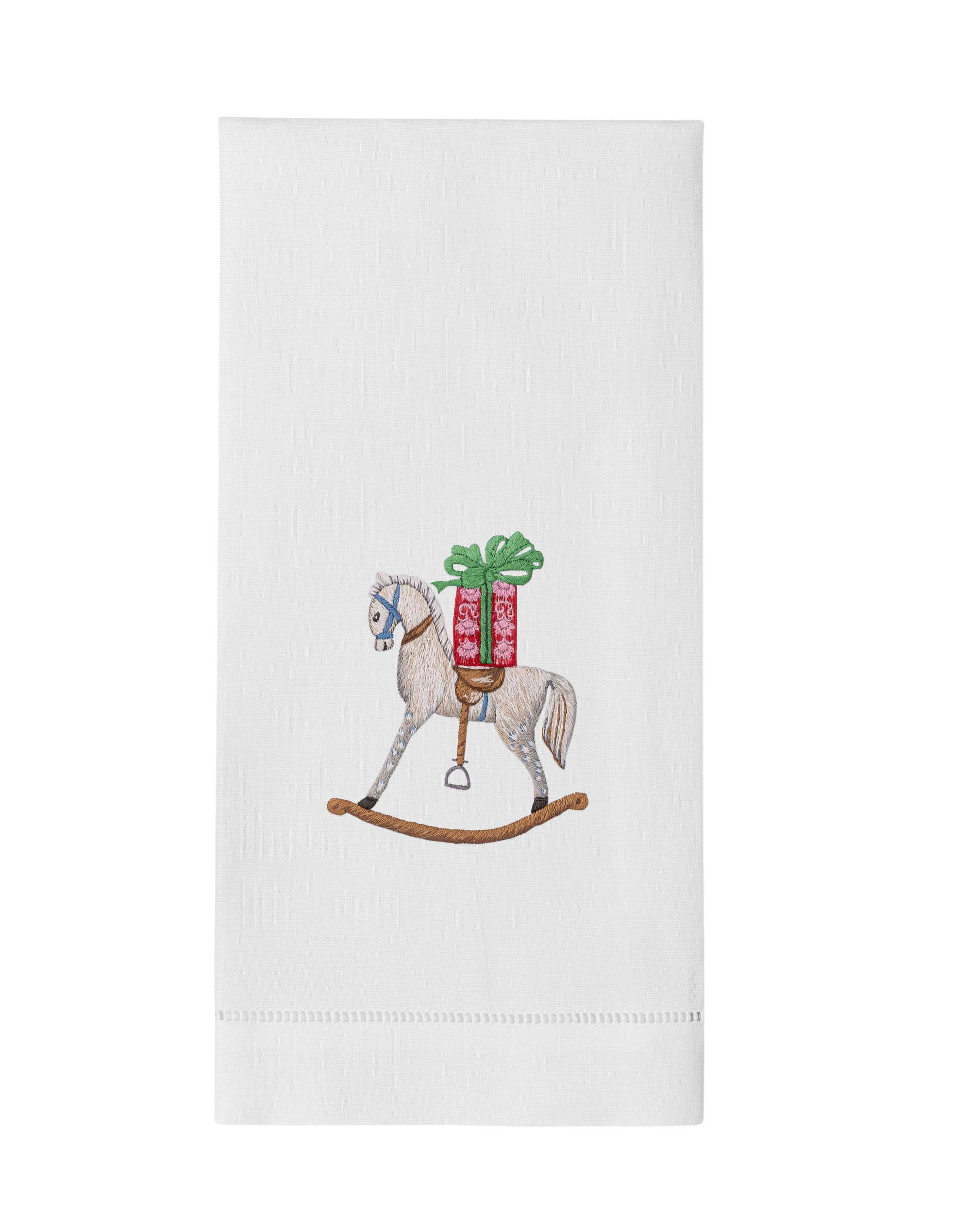 Holiday Rocking Horse Hand Towel