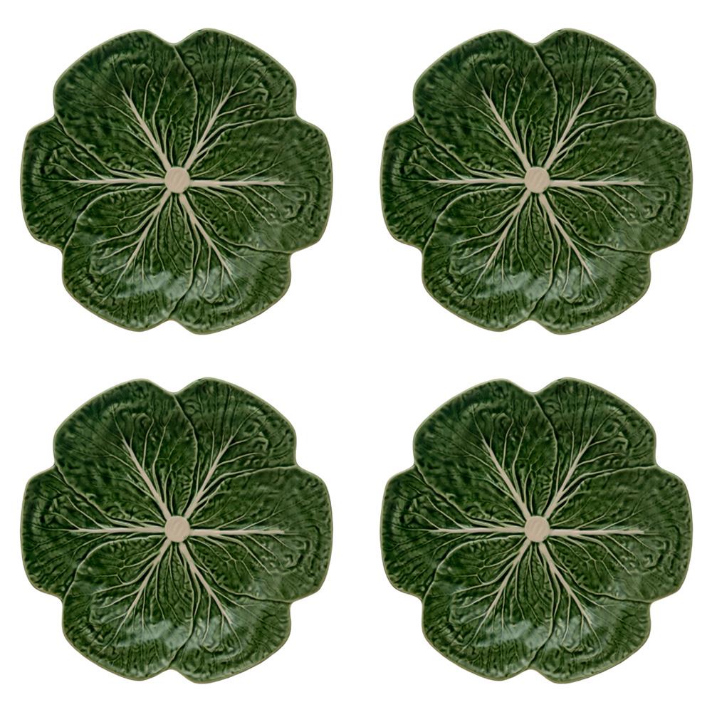 Cabbage French Green Stoneware Dinner Plates - Set of 4