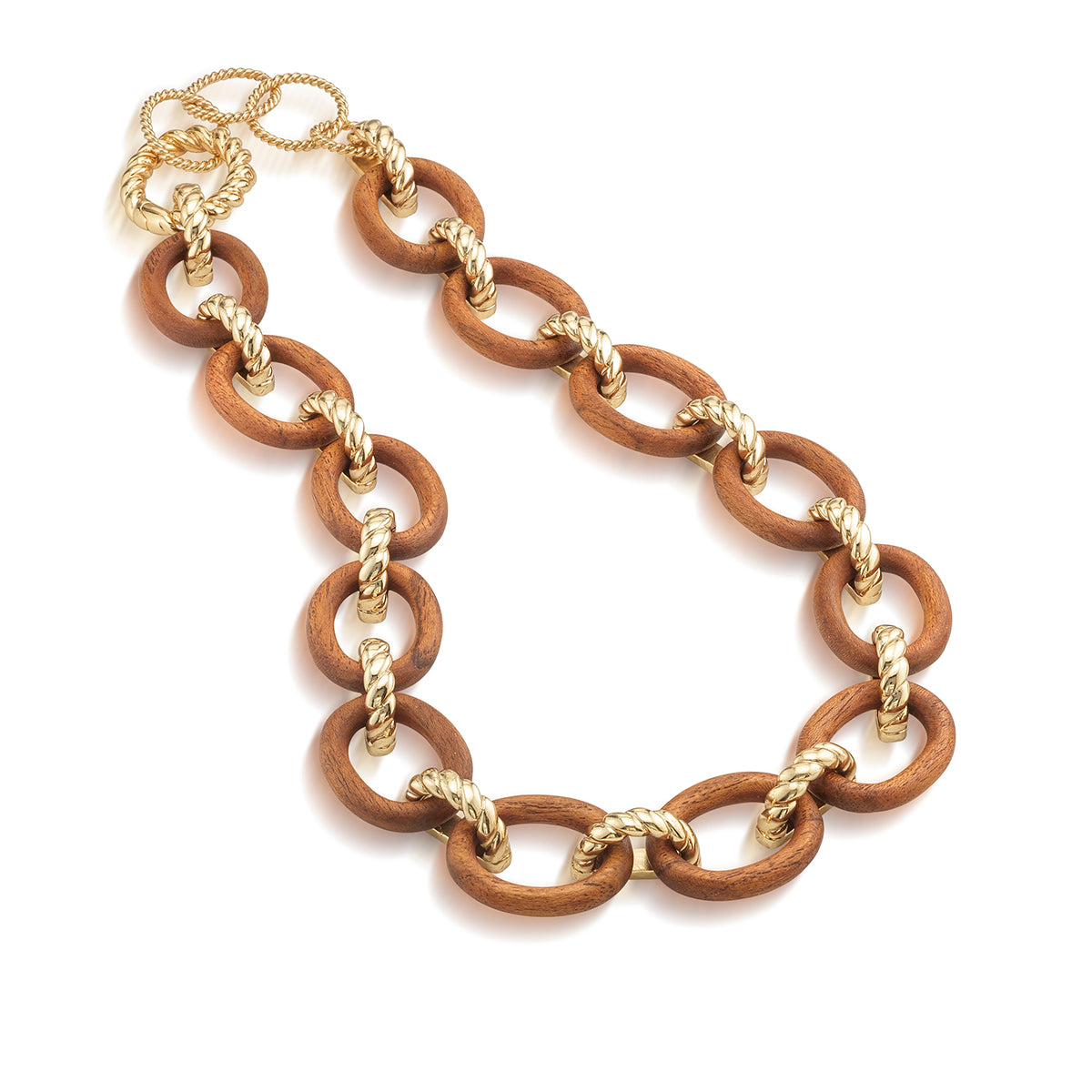 Earth Goddess Link Necklace in Teak