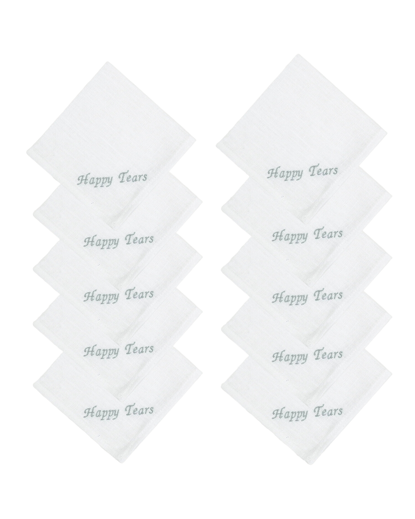 Happy Tears Handkerchiefs, Set of 10