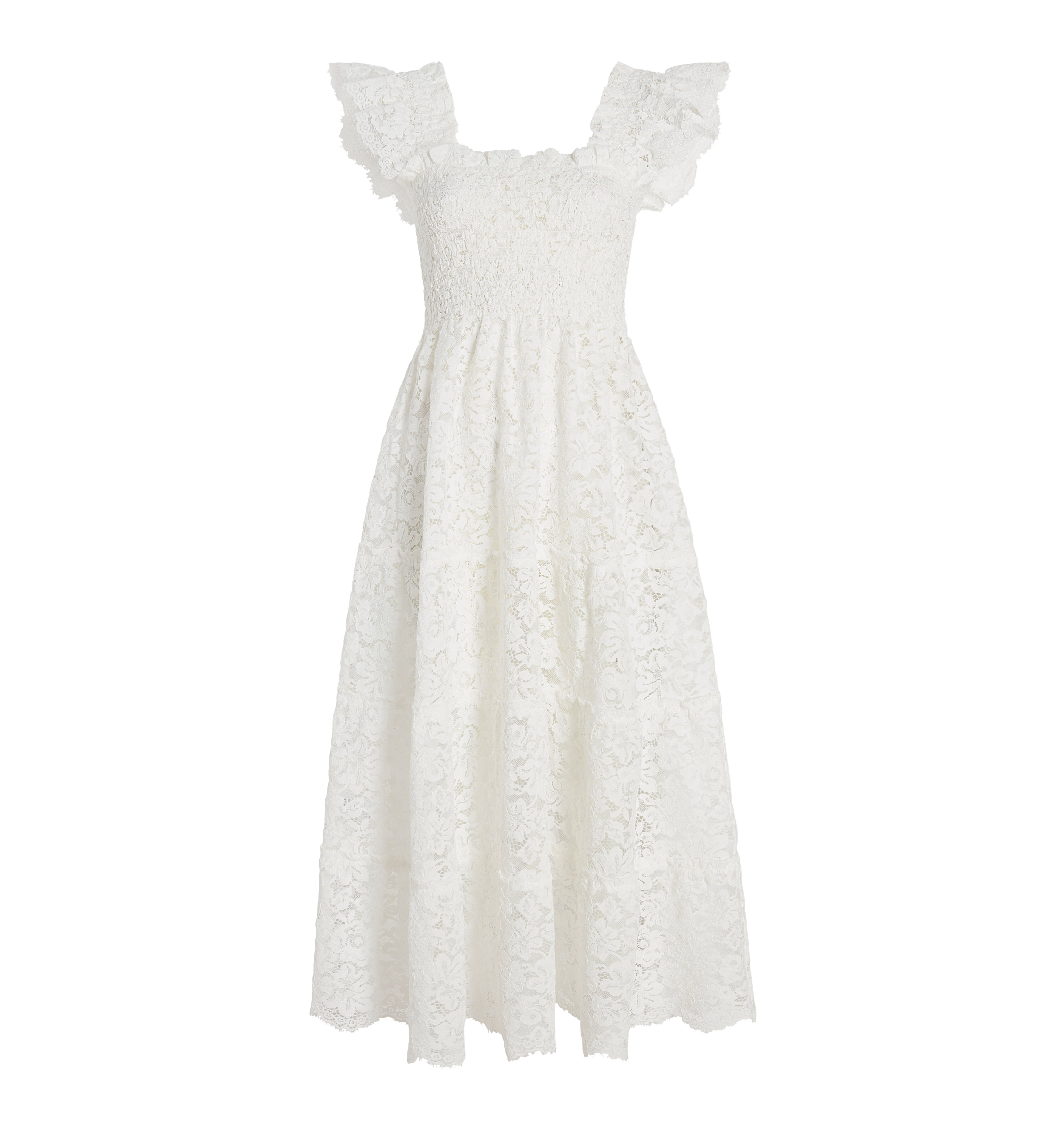 The Lace Ellie Nap Dress in White Lace