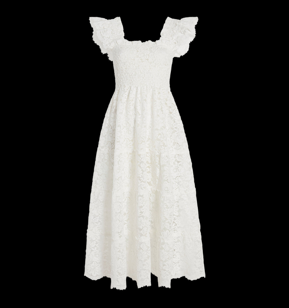 The Lace Ellie Nap Dress in White Lace