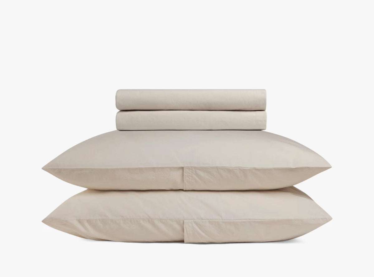 Brushed Cotton Sheet Set in Bone