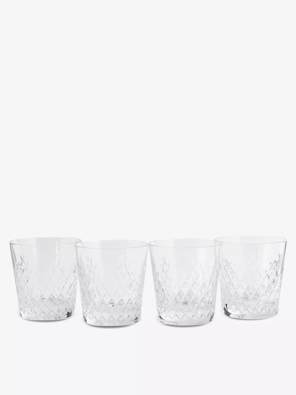 Barwell Cut Crystal Rocks Glass, Set of Four