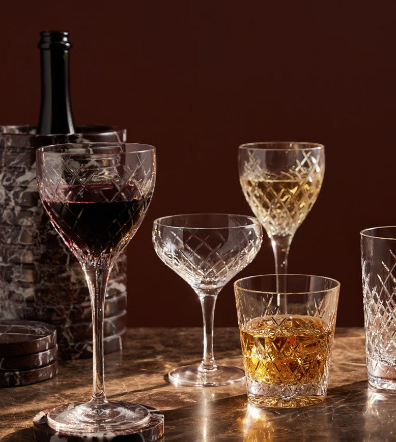 Barwell Cut Crystal Red Wine Glass, Set of Four