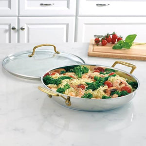 Mineral Collection Stainless Cookware 12" Everyday Pan with Cover in Stainless Steel