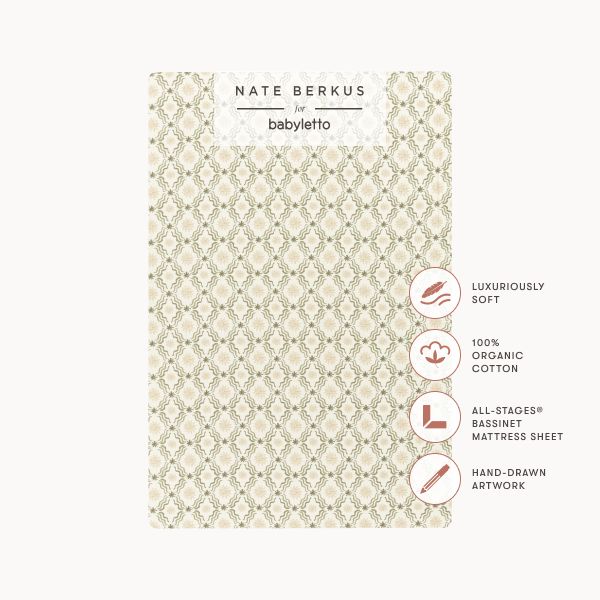 All-Stages® Bassinet Sheet in GOTS Certified Organic Brushed Cotton by Nate Berkus in Juniper Star