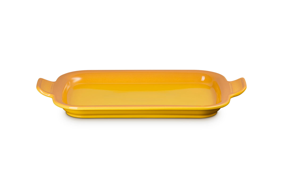 Le Creuset Shallow Rectangular Dish with Platter Lid, 3 qt., Nectar