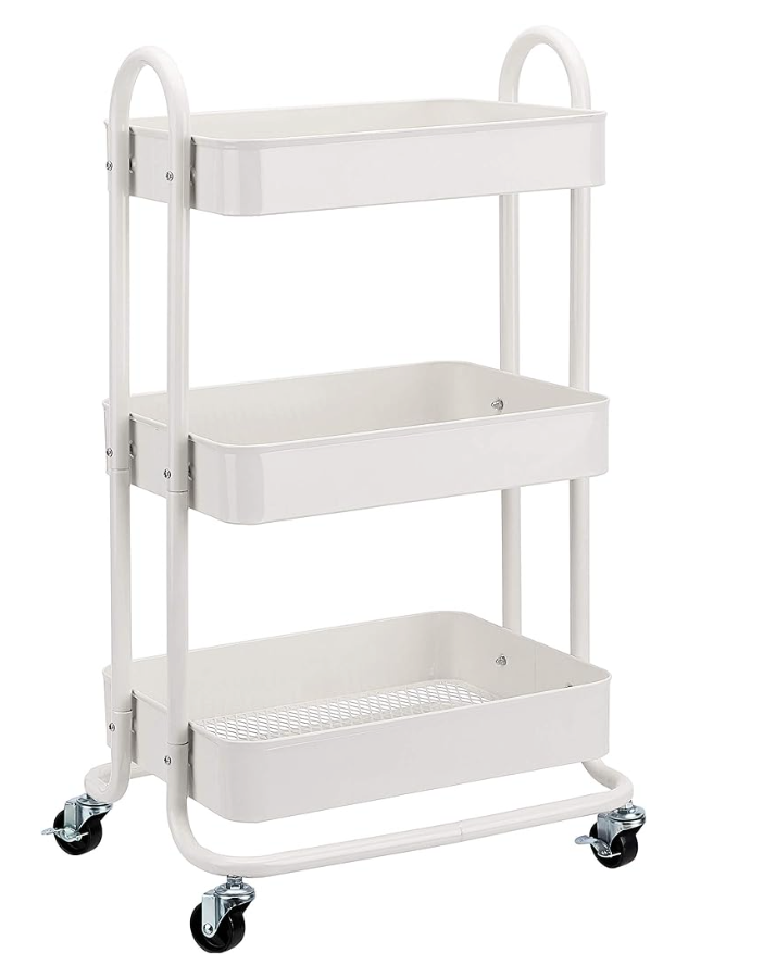 Amazon Basics 3-Tier Rolling Utility or Kitchen Cart - White