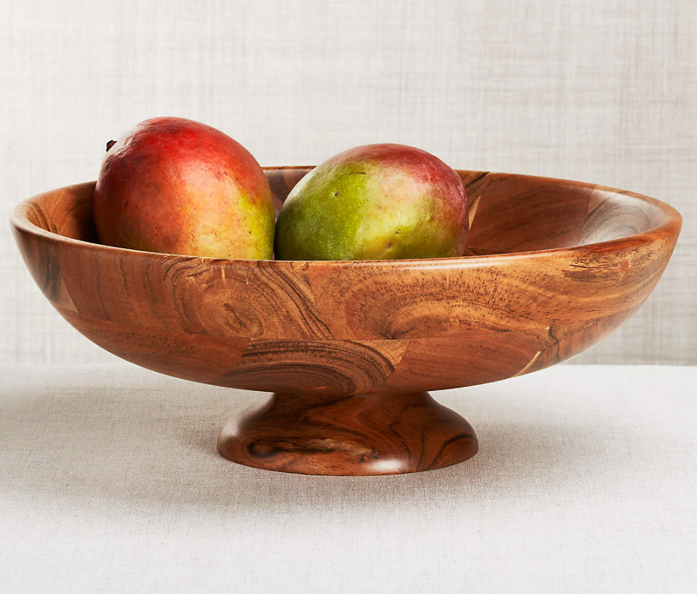 Carson Acacia Footed Fruit Bowl