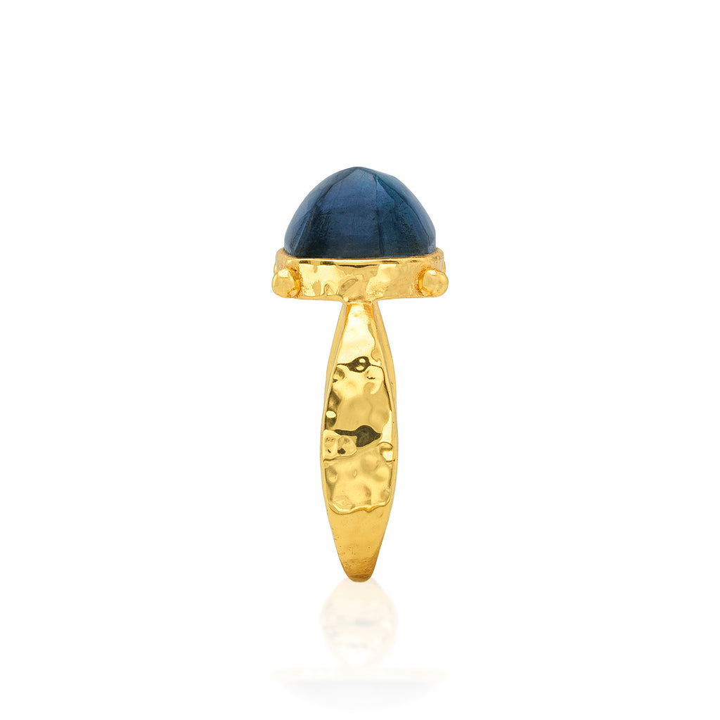 Mystic Eye Gem Ring in Blue Labradorite