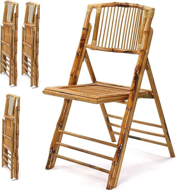4-Pack Bamboo Folding Chair