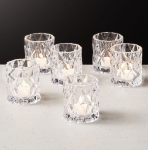 Betty Glass Tealight Candle Holder Set of 6