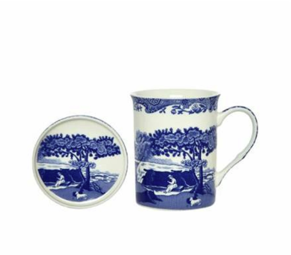 Blue Italian Mug & Coaster Set