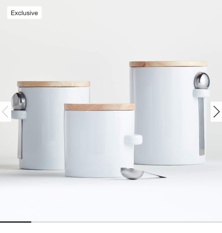 Aspen White Ceramic Canister Set