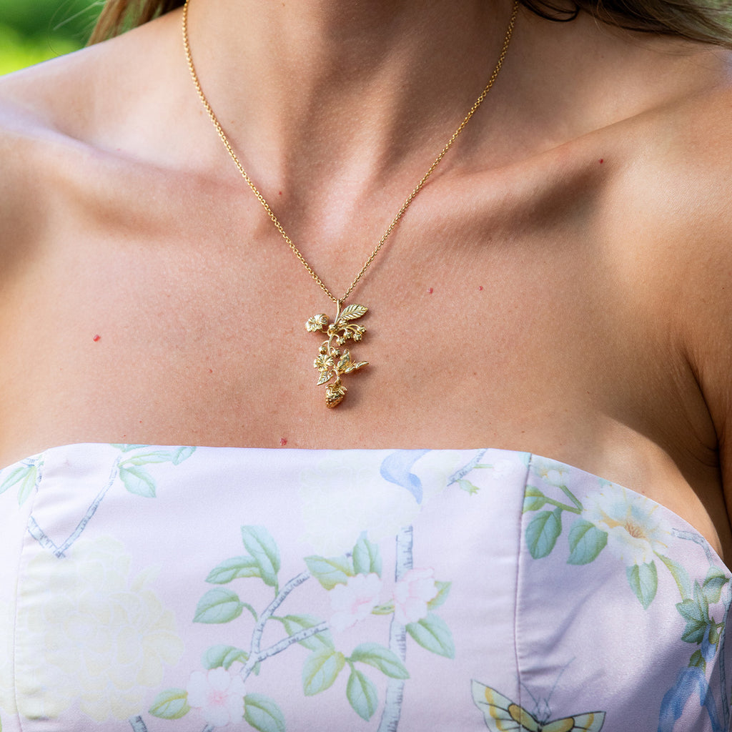 Meadow Bouquet Charm Necklace in Gold