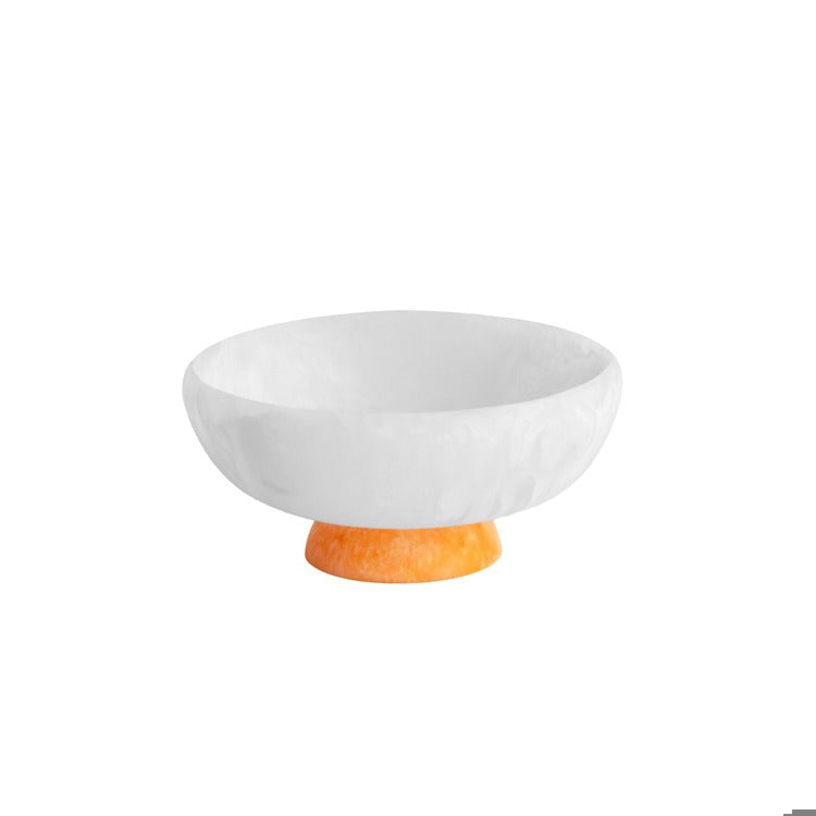 Beatriz Ball Resin Pedestal Bowl, Tangerine