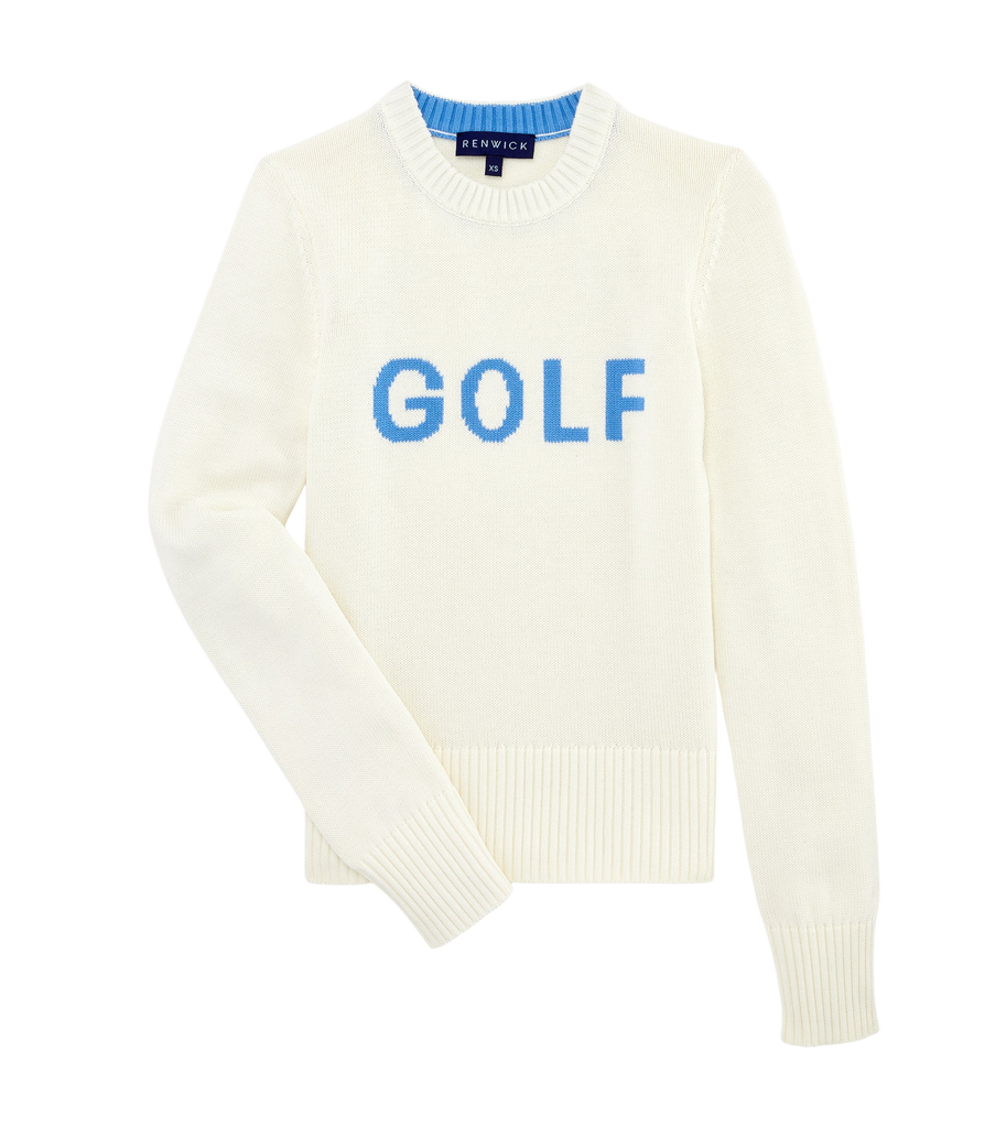 White top golf sweater
