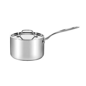 Custom-Clad 5-Ply 3 Qt. Saucepan with Cover in Stainless Steel