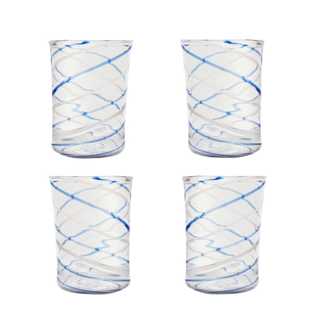 Blue Swirl Tumbler, Set of Four