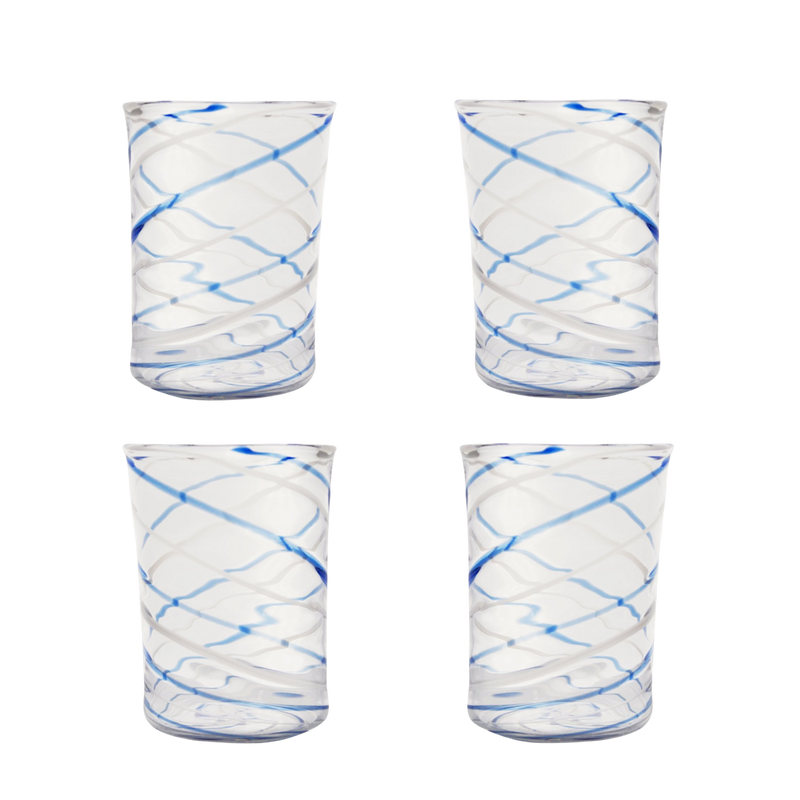 Blue Swirl Tumbler, Set of Four