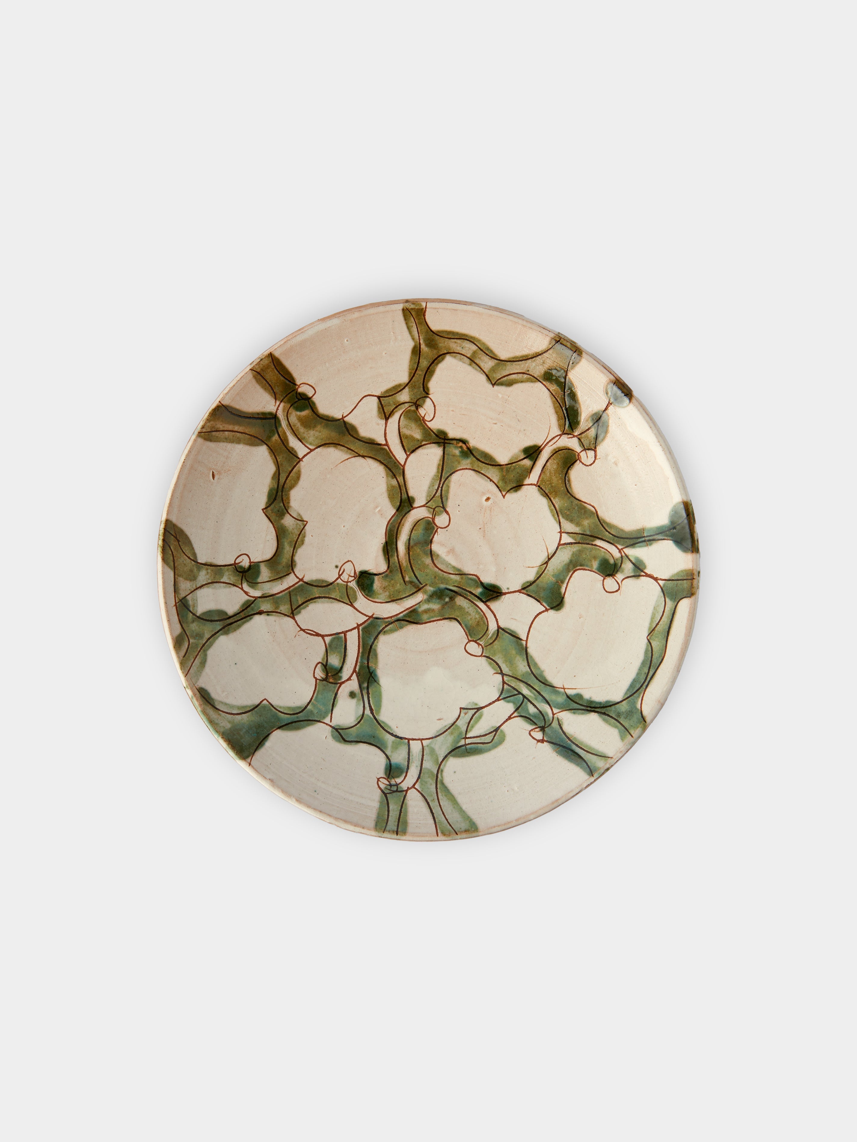Anut Cairo | Cotton Flower Hand-Painted Ceramic Salad / Dessert Plates (Set of 4)