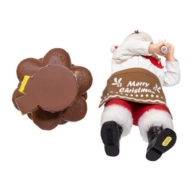 Kurt Adler 10.5" Fabriché Santa Decorating Gingerbread Tree, 2-Piece Set