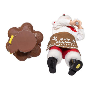 Kurt Adler 10.5" Fabriché Santa Decorating Gingerbread Tree, 2-Piece Set