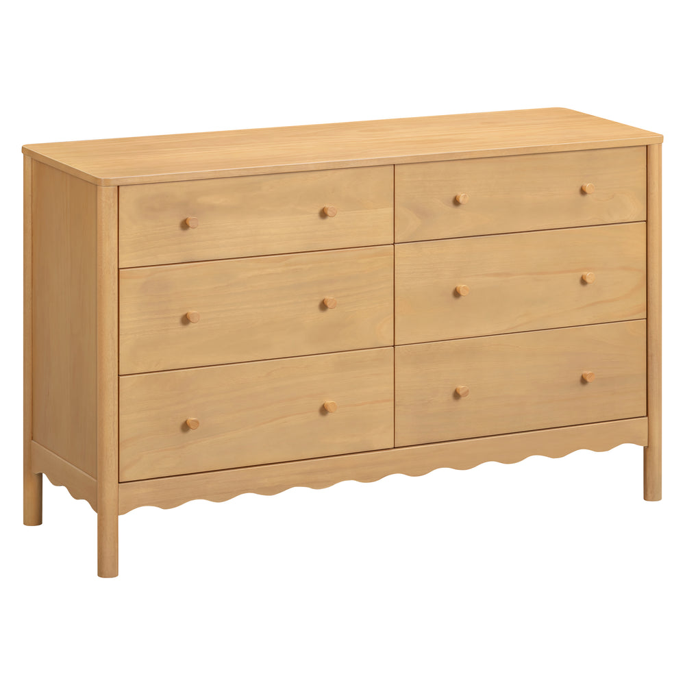 Swell 6-Drawer Wide Assembled Dresser (56") in Honey