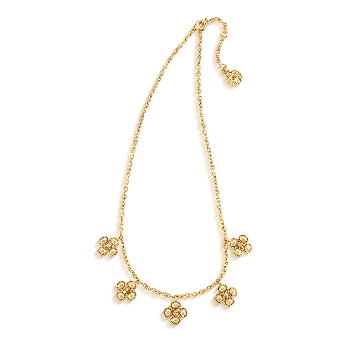 Berry Clover Multi Station Necklace in Gold