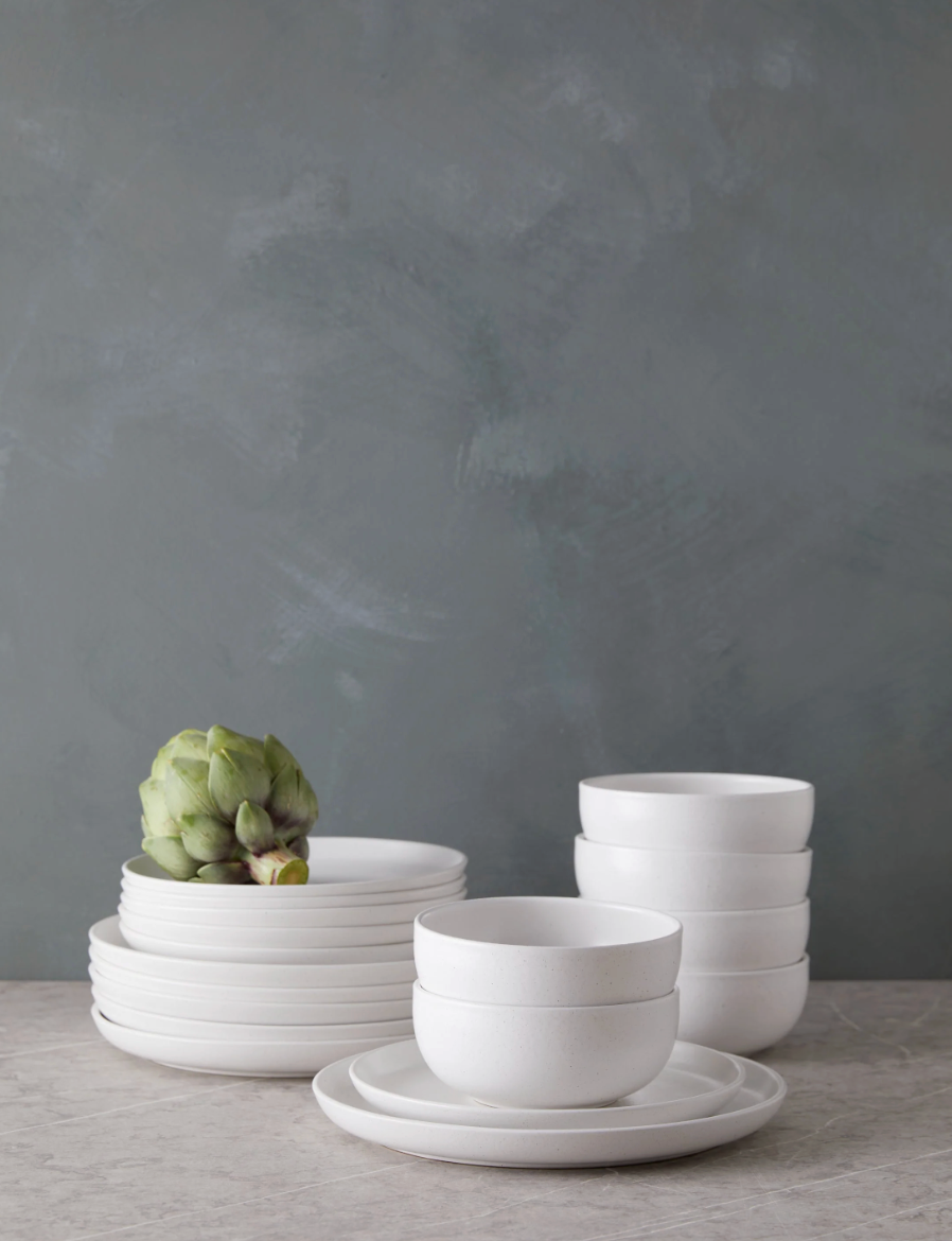 18-Piece Set With Cereal Bowls Dishware - Salt