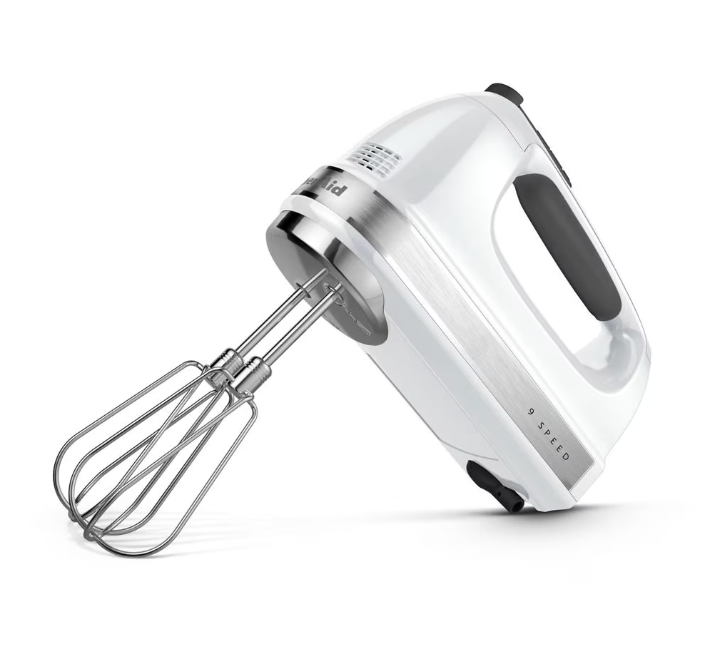9-Speed Hand Mixer in White