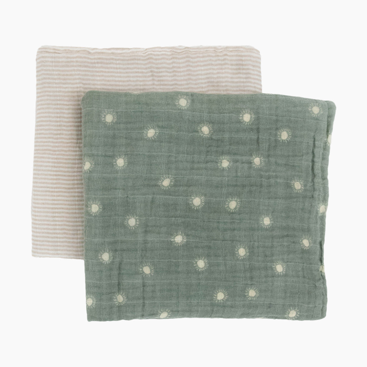 Cotton Muslin Swaddle Blanket 2 Pack - Sage Sun