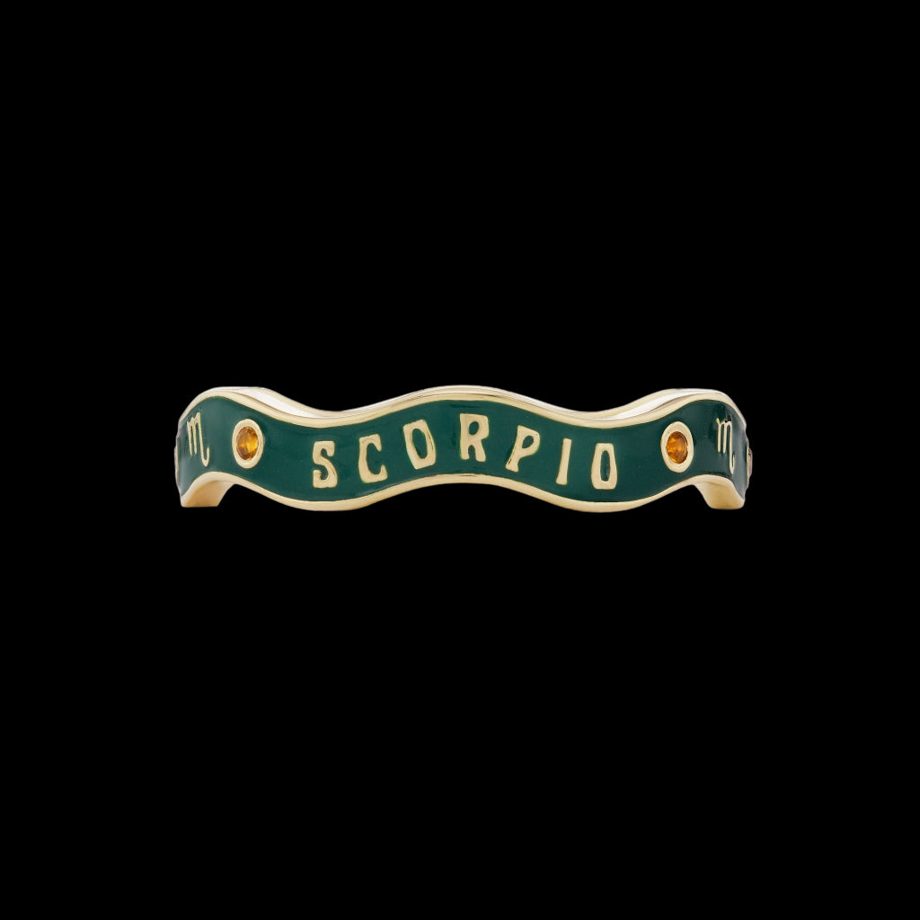 Scorpio Zodiac Enamel Wave Ring III