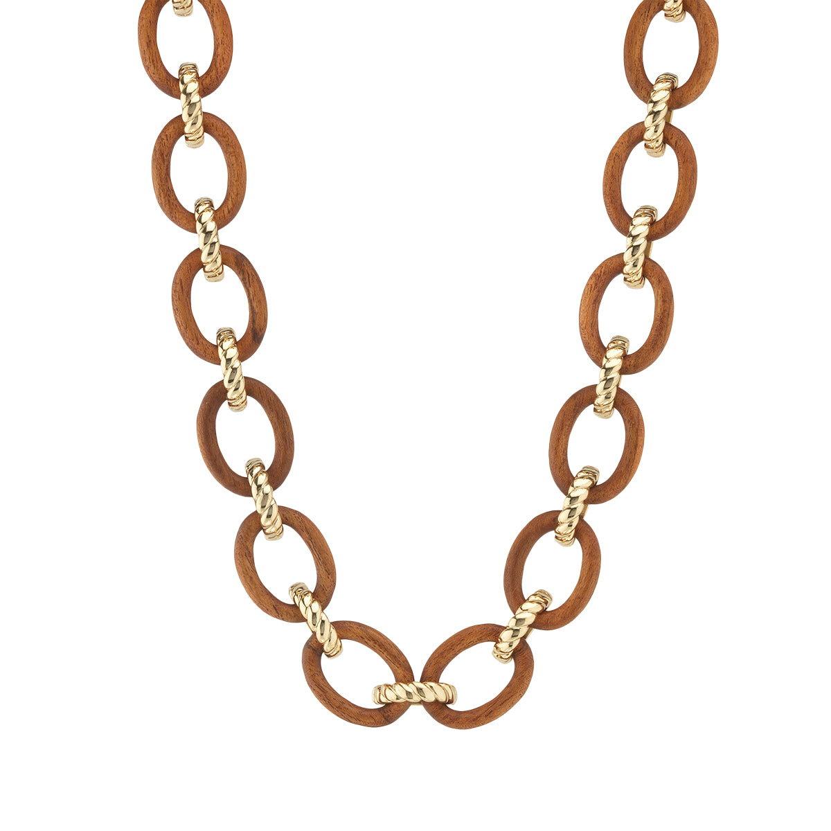 Earth Goddess Link Necklace in Teak