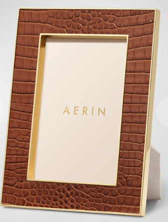 AERINClassic Croc Leather Frame, 4" x 6"