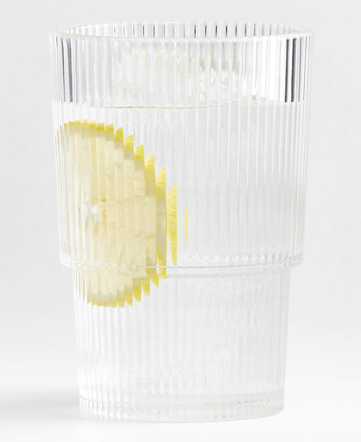 Atwell 16-Oz. Acrylic Stackable Ribbed Highball Glass