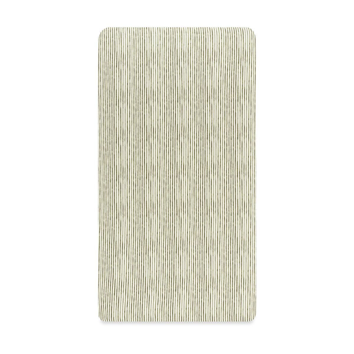 Crib Sheet in GOTS Certified Organic Brushed Cotton by Nate Berkus in Juniper Stripe