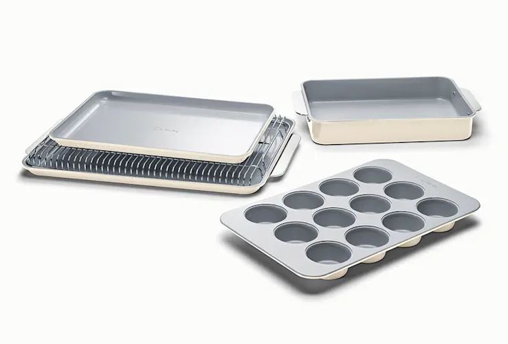 6 Piece Non-Stick Ceramic Bakeware Set, Non-Toxic Ceramic Coating