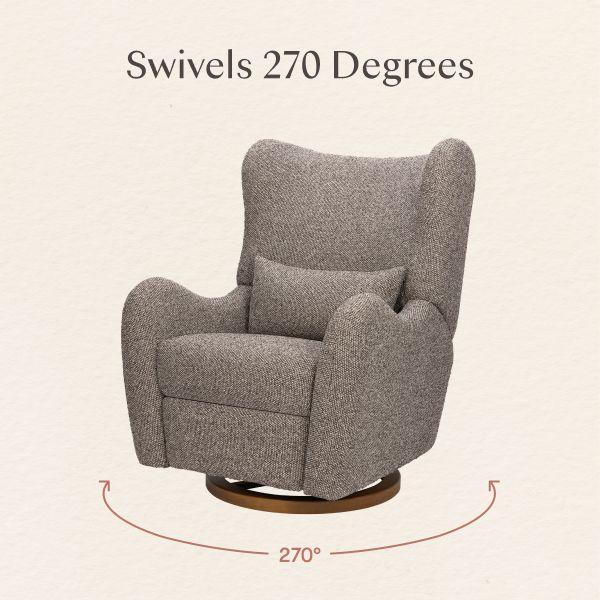 Westham Electronic Recliner and Glider with USB Port by Nate Berkus in Performance Earth Slub Weave with Toffee Base