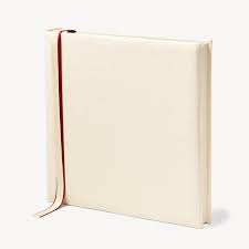 12-inch Leather Photo Album | Ivory Pebble | SR Personalization